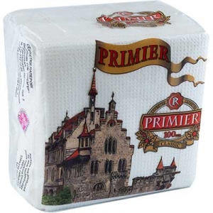 серветка паперова PRIMIER (24*24) одношарова 100 аркушів